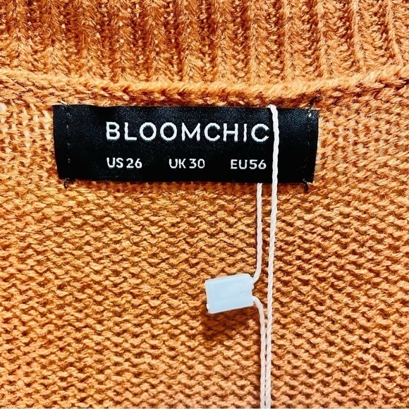 Bloomchic Rust Orange Mini Sweater Dress Size 26 NWT NEW! - Picture 3 of 9